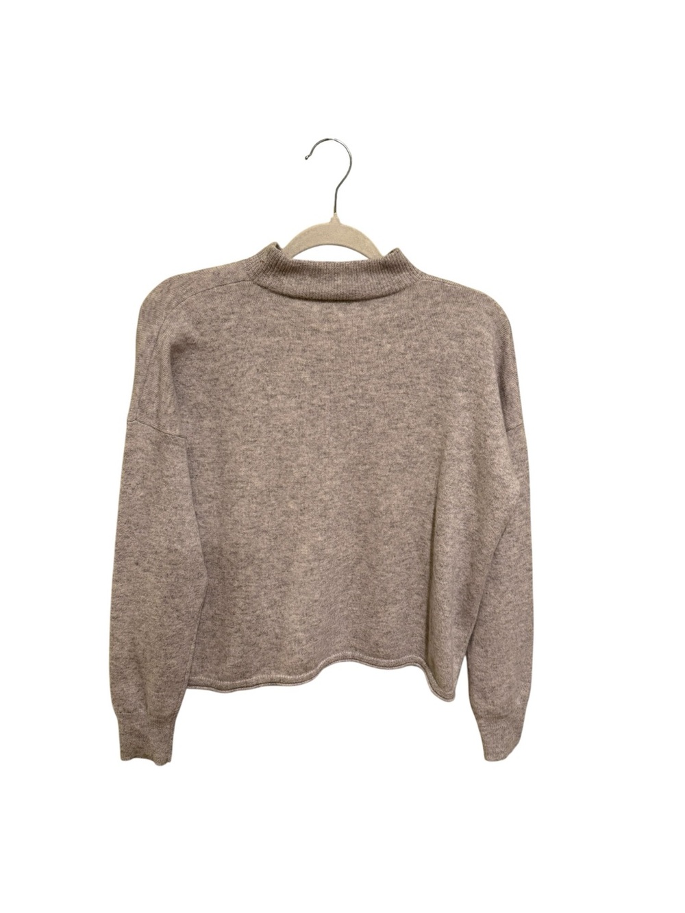 Madewell 100% Cashmere Classic  Taupe Cowl-Neck Relaxed Sweater - Size Small
